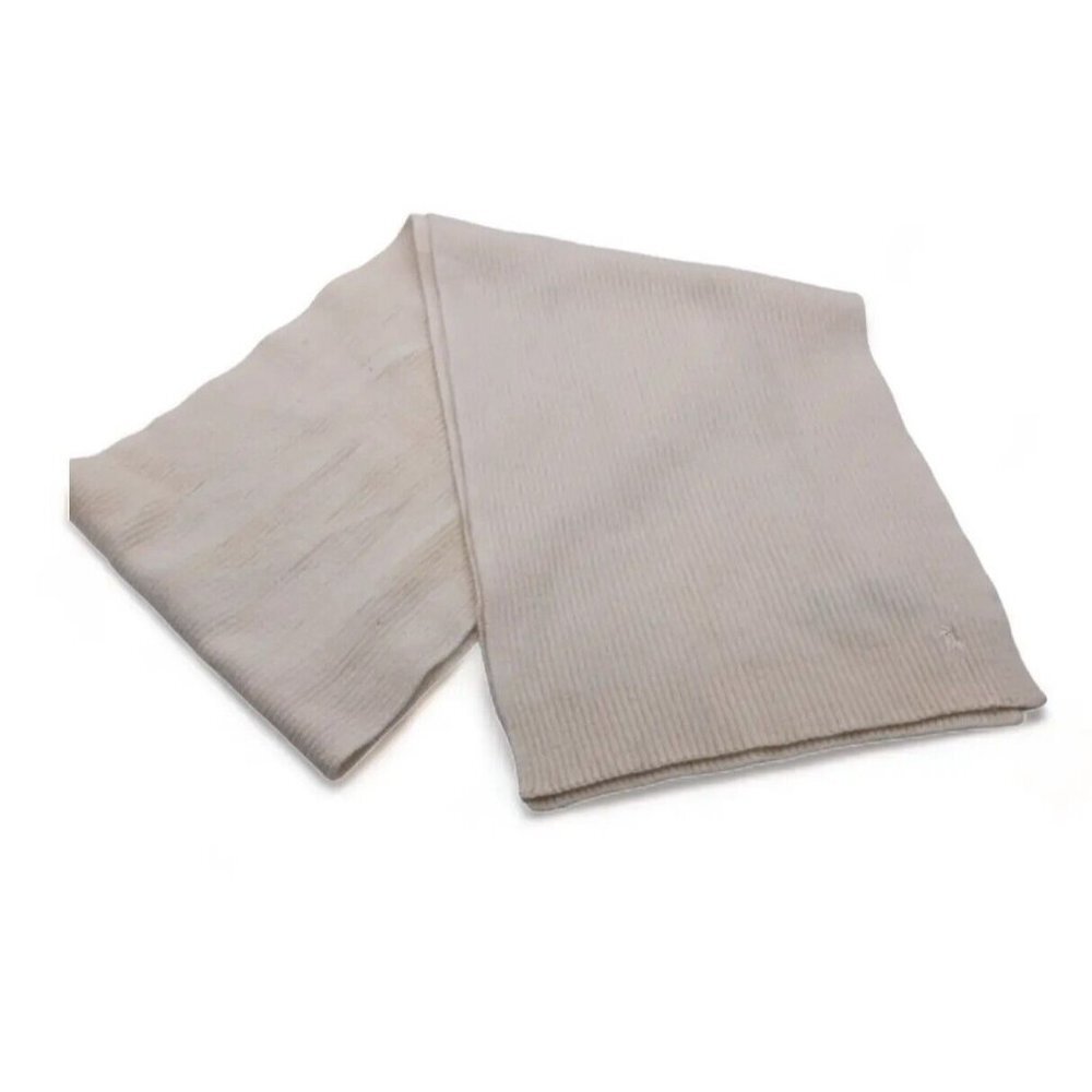 Ralph Lauren Beige Knitted Wool Scarf Size 11" x 58"